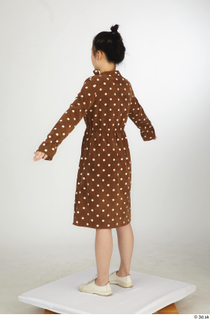  Aera brown dots dress casual dressed standing white oxford shoes whole body 0012.jpg